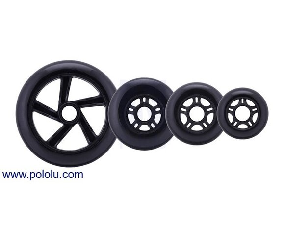 Scooter/Skate Wheel 84×24mm - Black   Pololu 3275