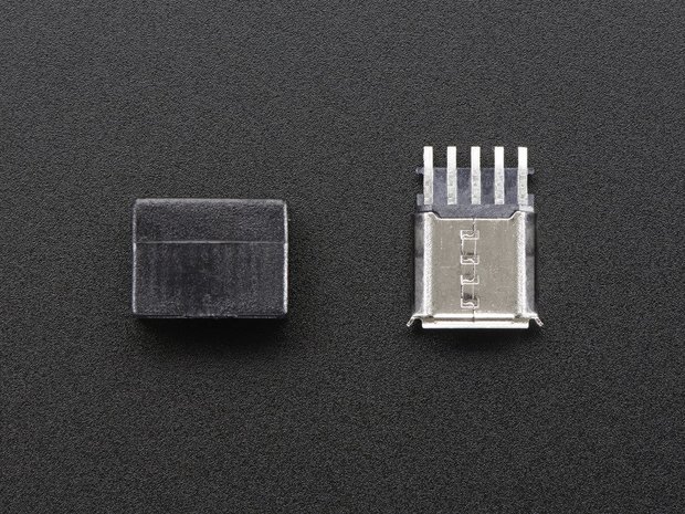 USB DIY Connector - MicroB Female Plug  Adafruit 1829