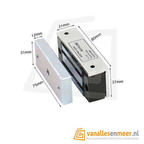 Elektromagneet  houdmagneet DC12V - 60kg Deurmagneet