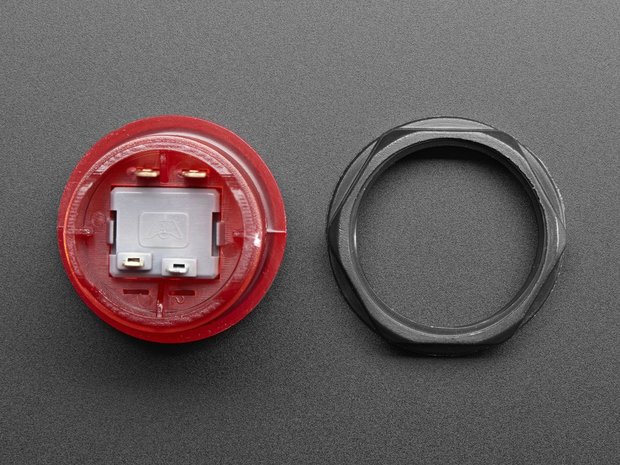 Arcade Button with LED - 30mm Translucent Red  Adafruit 3489