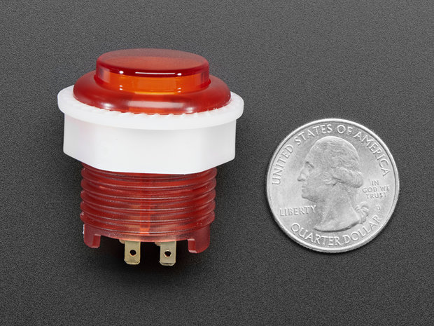 Mini LED Arcade Button - 24mm Translucent Red Adafruit 3430