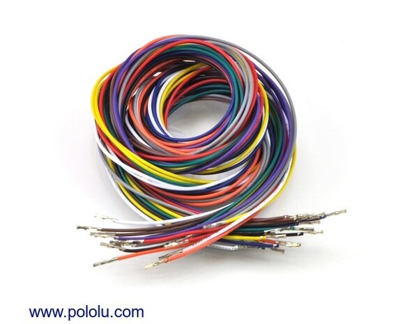 Wires Pre-crimped Terminals 50-Piece 10-Color  F-F 90cm Pololu 2000