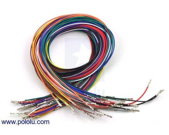 Wires Pre-crimped Terminals 50-Piece 10-Color  M-M 60cm Pololu 2006