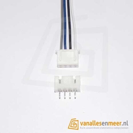 XH2.54 4pin set recht met kabel 15cm