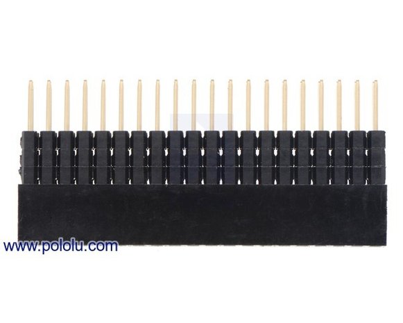 Stackable 0.100″ Female Header with Extra 0.3″ Spacer: 2x20-Pin, Straight Pololu 2749