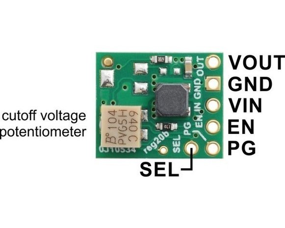 5V Step-Up/Down Voltage Regulator w/ Adjustable Low-Voltage Cutoff S9V11F5S6CMA  Pololu 2870