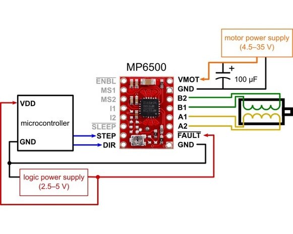 MP6500 Stepper Motor Driver Carrier, Potentiometer Current Control Pololu 2966