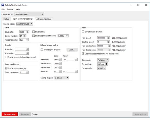 Tic T500 USB Multi-Interface Stepper Motor Controller Pololu 3134