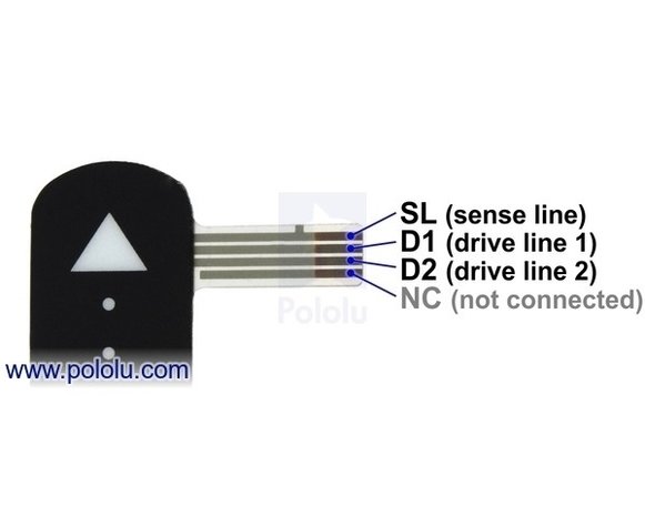 Force-Sensing Linear Potentiometer: 1.4″×0.4″ Strip Pololu 2729