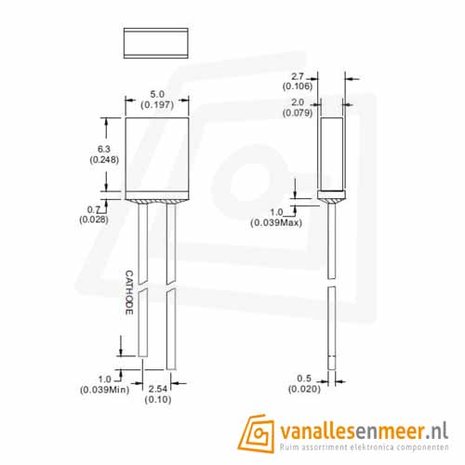 2mmx5mm led kleur rechthoek