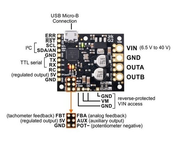 Jrk G2 24v13 USB Motor Controller with Feedback Pololu 3147