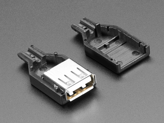 USB DIY Connector Shell - Type A Socket Adafruit 1388