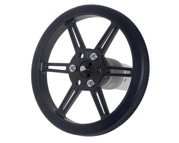 Multi-Hub Wheel for 3mm  4mm Shafts - 80×10mm, Black, 2-pack  Pololu 3690