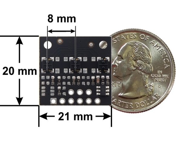 QTRX-MD-03A Reflectiesensor Array: 3-kanaals, 8 mm pitch, analoge output, lage stroom  Pololu 4443