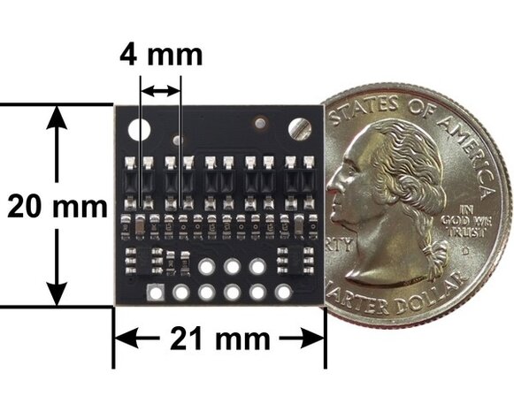 QTR-HD-05A Reflectiesensor-array: 5-kanaals, 4 mm pitch, analoge output Pololu 4205