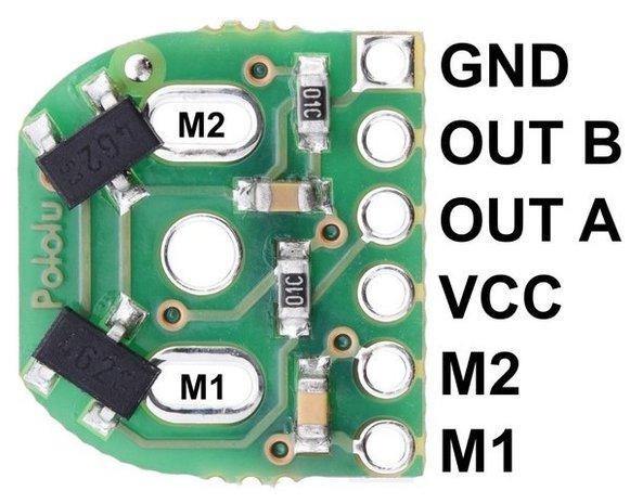 Magnetic Encoder Pair Kit for Micro Metal Gearmotors, 12 CPR, 2.7-18V (HPCB compatible) Pololu 3081