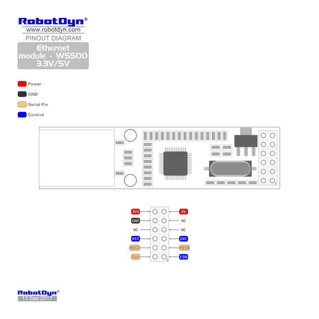 Ethernet module - W5500, 3.3V/5V RobotDyn