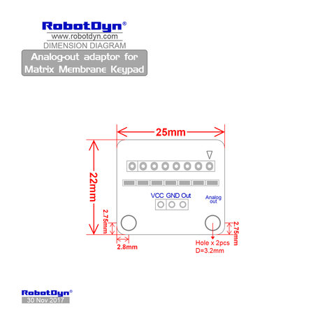 Analog-out adaptor for Matrix Membrane Keypad