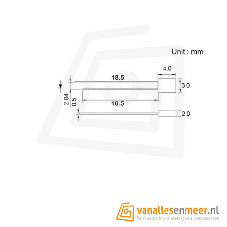 2x3x4mm led kleur rechthoek