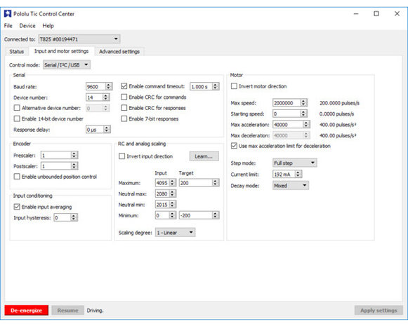  Tic T249 USB Multi-Interface Stepper Motor Controller Pololu 3138