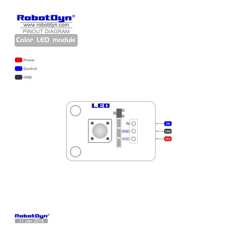 Kleur LED-module blauw RobotDyn