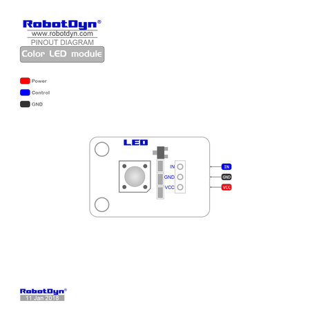 Kleur LED-module Geel RobotDyn