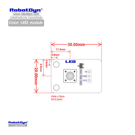 Kleur LED-module Rood RobotDyn