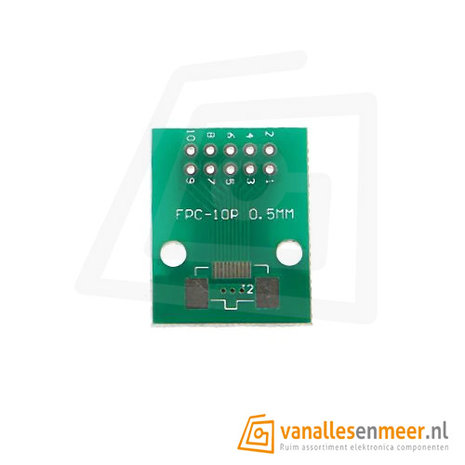FPC/FFC flat cable PCB 10P 1mm met connector 