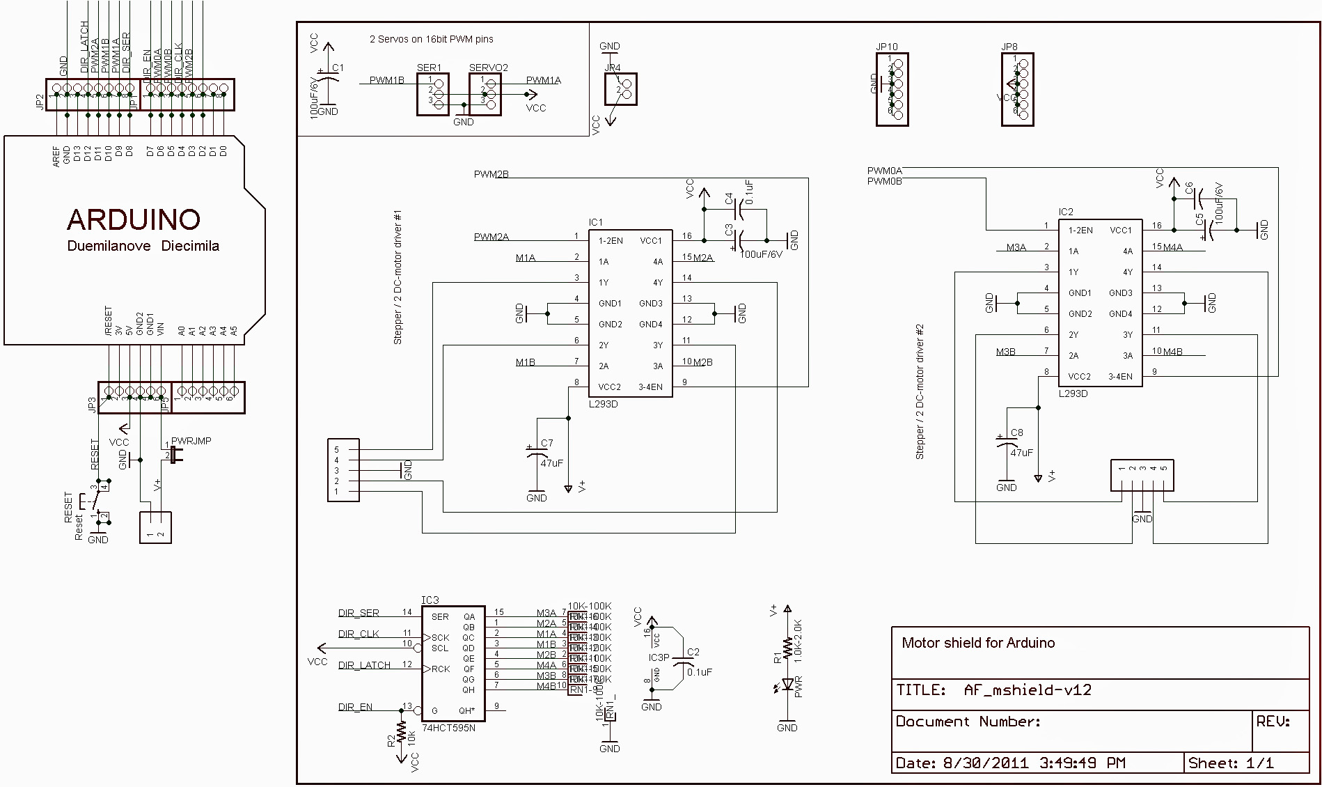 Motor shield l293d voor arduino vanallesenmeer