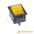 Schakelaar aan/uit vierkant geel 250V KCD4
