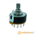 ROTARY SWITCH 2 POLE 3 POSITION ALPHA SR2511 17MM