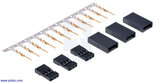 JR Connector Pack, Male – 3 Compleet JR Connectors + Reservepinnen– 22‑26 AWG  pololu-1925