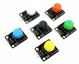6 stuks Drukknoppenmodule met Aanraakschakelaarknop 24x31mm – Rood Blauw Zwart Groen Geel Wit