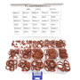 Afdichtingsringen set, Rood Rubber O-ringen Hoge temperaturen 15 verschillende maten assortiment kit 225 stuks 