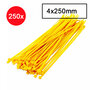Kabelbinders - Tyraps - Tie wraps - Kabel organizer - 4x250mm - 250 stuks - geel