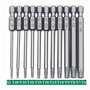 11-delige Torx Bitset – 1/4" Hex – 100 mm – Torx T6–T40 & Flathead – S2 Staal