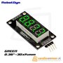 4-Digit LED Display, Groen, 7-segments, TM1637, 30x14mm 