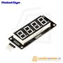 4-Digit LED Display, Wit, 7-segments, TM1637, 50x19mm 